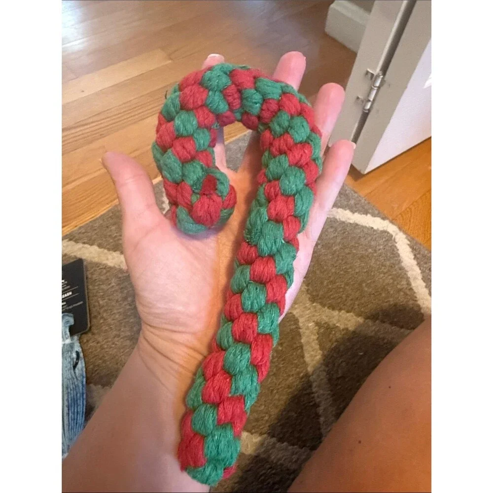 Christmas Candy Cane Rope Dog Toy